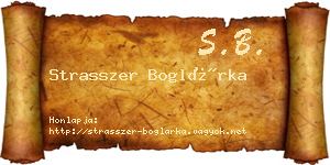 Strasszer Boglárka névjegykártya